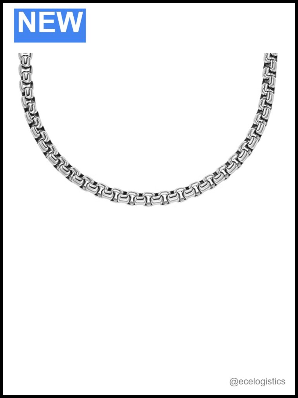 Mens Stainless Steel Box Chain Necklace Lobster Clasp Polished